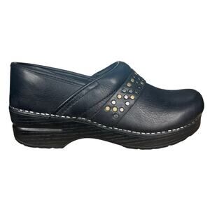 Dansko Women’s Pavan Black Studded Leather Clog Size 38 US 7.5/8